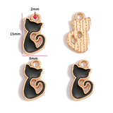 10pcs 17 styles animal Enamel Alloy cat Charm Earring Pendant DIY Keychain Necklace Jewelry Accessories W478