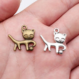 10pcs 19x18mm 2 Colors Antique Bronze Color Antique Silver Color Cat Charms For DIY Jewelry Making