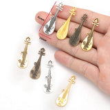 10pcs 5 colors instrument Pipa Charms For Earrings bracelets necklaces Pendant DIY Jewelry Making Accessories 12*41mm P136