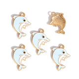 10pcs 15*20mm 6 colors Enamel Alloy dolphin Charm Earring Pendant DIY Keychain Necklace Jewelry Accessories W474
