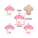 20-Piece Heart-Shaped Pink Valentine's Day Alloy Enamel Pendant DIY Necklace Bracelet Charms Jewelry Making Accessories W627