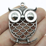 2pcs 51x35mm 2 Colors Antique Bronze Color Antique Silver Color Owl Charms For DIY Jewelry Making