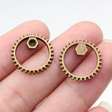 20pcs 17x17mm 2 Colors Antique Bronze Color Antique Silver Color Gear Charms For DIY Jewelry Making