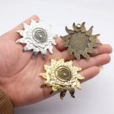1pcs 66x65mm 3 Colors Antique Bronze Color Antique Silver Color Antique Gold Color Swirl Pattern Sun Pendant