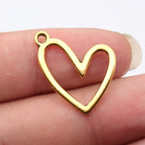 20pcs 22x20mm 5 Colors Geometric Openwork Heart Charms For DIY Jewelry Making