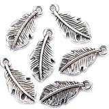 50pcs 6 Colors 15x7mm Zinc Alloy Small Feathers Charms DIY earring bracelet Jewelry Findings Jewelry Accessories