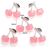 5pcs 20style Red Black Cherry Acrylic Stereo Oil Enamel DIY Charms for Bag Earring Necklace Jewelry Making Handmade Pendant W428