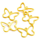 20pcs New Creative 5 Colors butterfly Charm Hollow Glue Blank Pendant Tray Bezel Necklace Charms DIY Handmade Bezel Mold 21X16mm