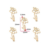 2pcs 12 styles Stainless Steel Flowers Charms Connection For Bracelets DIY Jewelry Making Supplies Jewelry Connector Bulk W433