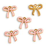 10pcs 18*16/25*19mm 6 colors Enamel Alloy bow Charm Earring Pendant DIY Keychain Necklace Jewelry Accessories W497