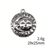 10pcs 29x25mm 2 Colors Antique Bronze Color Antique Silver Color Face Sun Moon Charms For DIY Jewelry Making