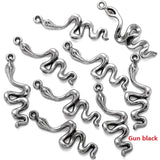 25pcs 28x10mm 7 colors Plated Snake Charms Animals Pendants For Diy Earrings necklace Making Materials Accessories