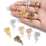 10pcs 6 colors alloy bow Charm Hollow Pendant For DIY Necklace Bracelet Earrings Jewelry Crafts Making Accessories 28*15mm N183