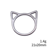 20pcs 21x20mm/16x15mm/13x12mm 6 Colors Hollow Cat Head Frame Charms For DIY Jewelry Making