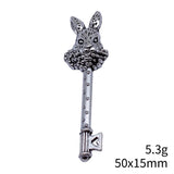 5pcs 50x15mm 2 Colors Antique Bronze Color Antique Silver Color Rabbit Key Charms For DIY Jewelry Making