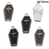 10pcs Dark Gothic Style Skull&Butterfly Enamel Charms for DIY Personality Punk Necklace Earrings Keychain Halloween Spooky Decor