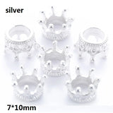 20pcs 8 colors Alloy Loose Spacer Beads Gold Silver Crown Beads for Jewelry Making DIY Bracelet Handmade Accessories 7x10 mm