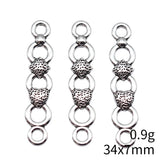 20pcs 34x7mm Antique Silver Color Long Strip Connector Pendant For DIY Jewelry Making Handmade Jewelry Craft Findings