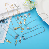 2pcs 12 styles Stainless Steel Flowers Charms Connection For Bracelets DIY Jewelry Making Supplies Jewelry Connector Bulk W433