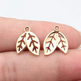 20pcs 16x13mm 2 Colors Antique Silver Color Kc Gold Color Leaf Charms For DIY Jewelry Making