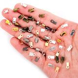 200pcs 3x6/4x9mm Crimp beads cove clasps Cord End Caps String Ribbon leather Clip Foldover For Necklace Connectors