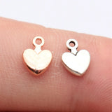 40pcs 9x6.6mm 2 Colors Antique Silver Color Rose Gold Color Hearts Charms For DIY Jewelry Making
