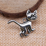 10pcs 30x22mm 2 Colors Antique Bronze Color Antique Silver Color Cat Charms For DIY Jewelry Making