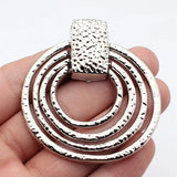 1pcs 67x63mm 5 Colors Multi-Layered Hammered Circular Pendant For DIY Jewelry Making