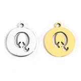 5pcs Stainless Steel Necklace Fashion Gold Color Initial Charms Metal Round A To Z Letters For Women Single Name Jewelry Gifts