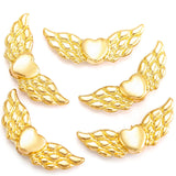 15pcs 8 color heart shaped Angel Wings Spacer Bead Charms Jewelry Making DIY Jewelry accessories Handmade Craft 22*9mm D451