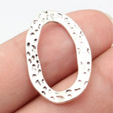 20pcs 28x18mm 3 Colors Hammered Irregular Oval Circle Pendant
