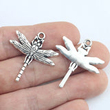 Newest 8Pieces 28*32mm Antique Silver Color Dragonfly Charms Keychain Necklace Pendant Accessory Charms For DIY Jewelry Making