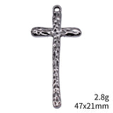 10pcs 47x21mm 2 Colors Antique Silver Color Antique Copper Color Hammered Cross Pendant For DIY Jewelry Making