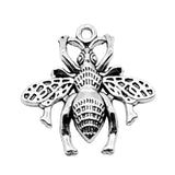 10pcs 24x25mm 2 Colors Antique Bronze Color Antique Silver Color Bee Charms For DIY Jewelry Making
