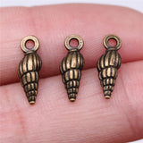 20pcs 5x14mm 2 Colors Antique Bronze Color Antique Silver Color Conch Charms For DIY Jewelry Making