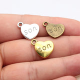 10pcs 15x18mm 3 Colors Antique Bronze Color Antique Silver Color Antique Gold Color Double Sided Son Heart Charms
