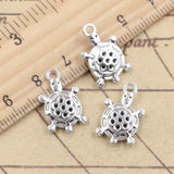 20 piezas dijes tortuga mar 19x12mm colgantes de Color plata antigua DIY hacer joyería tibetana hecha a mano