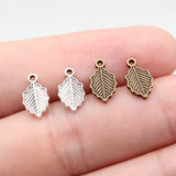 40pcs 10x6.1mm 2 Colors Antique Bronze Color Antique Silver Color Leaf Charms For DIY Jewelry Making