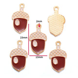 5PCS Enamel Squirrel Pinecone Charms Alloy Animal for Earrings Bracelet necklaces Pendants DIY Jewelry Making accessories W420