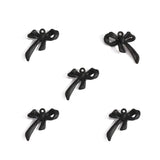 5-Piece Alloy Black Spray-Painted Bow Charm Pendants for DIY Jewelry Making Handmade Necklaces Earrings Accessories W597