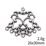 10pcs 26x30mm Antique Silver Color Geometric Flower Earring Connector For DIY Jewelry Making Handmade Jewelry Findings