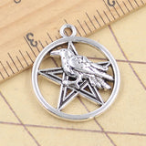 Colgantes de estrella vikinga de Color plateado tibetano, fabricación de joyas antiguas, artesanía hecha a mano, 10 piezas, 29x25mm