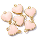 20Pcs 11Colors Double hole Zinc alloy Metal Enamel 13*10mm heart shaped Pendant For DIY Bracelet Necklace Jewelry Making