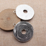 1pcs 58x53mm 2 Colors Antique Silver Color Antique Copper Color Irregular Geometric Circular Pattern Pendant