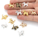 10pcs 6 Colors Small Dog Charms For Bracelets Necklace Pendant DIY Handmade Jewelry Making accessories 14*16mm D9348