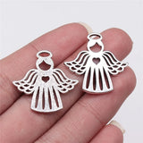 5pcs 28x27mm 6 Colors Love Heart Angel Charms For DIY Jewelry Making