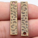 10pcs 35x6.7mm 2 Colors Antique Bronze Color Antique Copper Color Hammered Strip Charms For DIY Jewelry Making