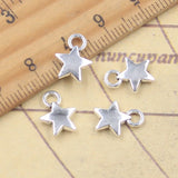 30 Uds. De dijes de estrella encantadora, colgantes de Color plata antigua de 12x9mm, fabricación de joyería tibetana hecha a mano DIY