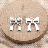 10pcs 20x18mm 2 Colors Antique Bronze Color Antique Silver Color Bow Charms For DIY Jewelry Making