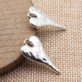 10pcs 27x14mm 5 Colors Hammered Long Heart Charms For DIY Jewelry Making
